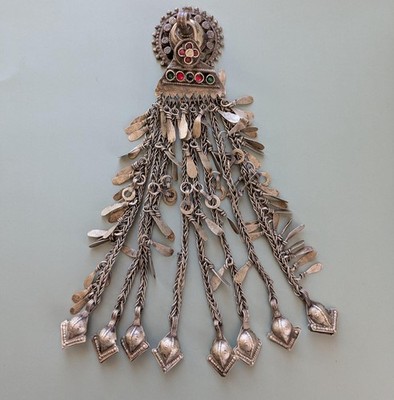 Vintage Kuchi Dress Textile Pendant Jingling Tribal Adornment 9.5'' (20148)