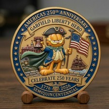 USA 250 Years Garfield Liberty Hero Commemorative Coin 1776-2026 CB1124