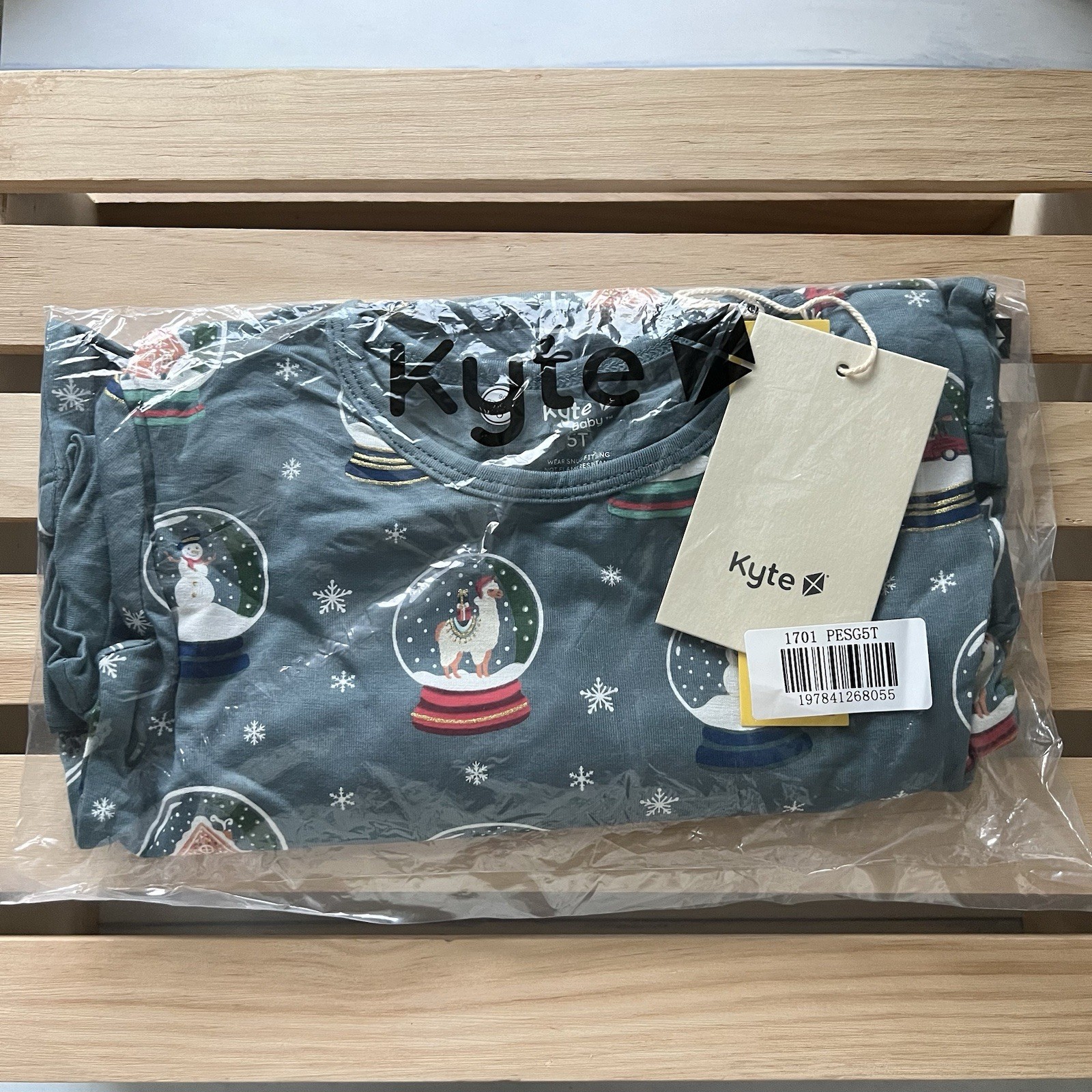 *NIB* Platinum Exclusive Kyte Baby 5T Long Sleeve Pajamas Set In Snow Globe Xmas