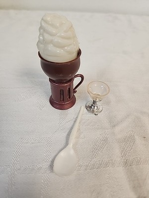 Vintage 3'' Plastic Rootbeer Float Doll Size & JAS 1'' Goblet Hong Kong