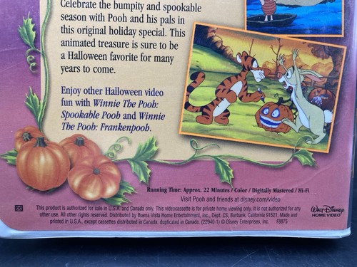 Winnie the Pooh - Boo to You Too (VHS, 2001) WITH HALLOWEEN INSERTS - Picture 3 of 20