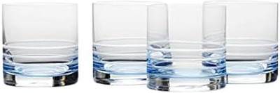 Cal Ombre Double Old Fashioned Whiskey Glasses, Set of 4, 15.5-Ounce, Blue