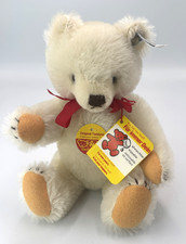 Steiff White Mohair 1982 Teddy Bear 0203/26 w/Tags 9" Perfect Made in Germany