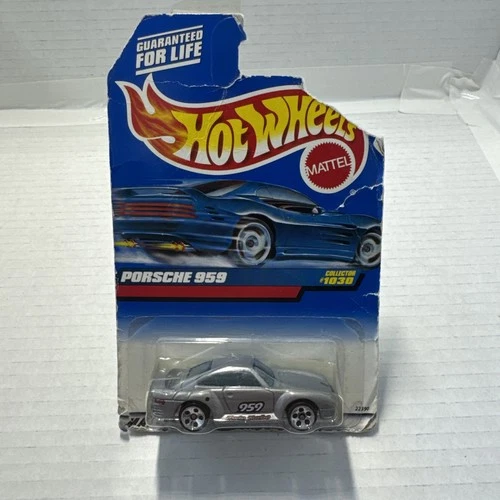 Vintage Hot Wheels Porsche 959 #1030 Blue Card Sealed 1990s Mattel