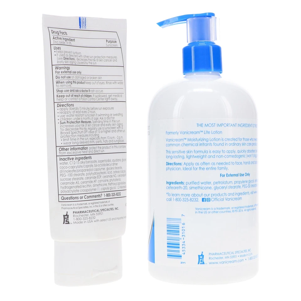 Vanicream Lite 乳液 16 盎司和日常面部保湿霜广谱 SPF 30 — 第 3/4 张图片