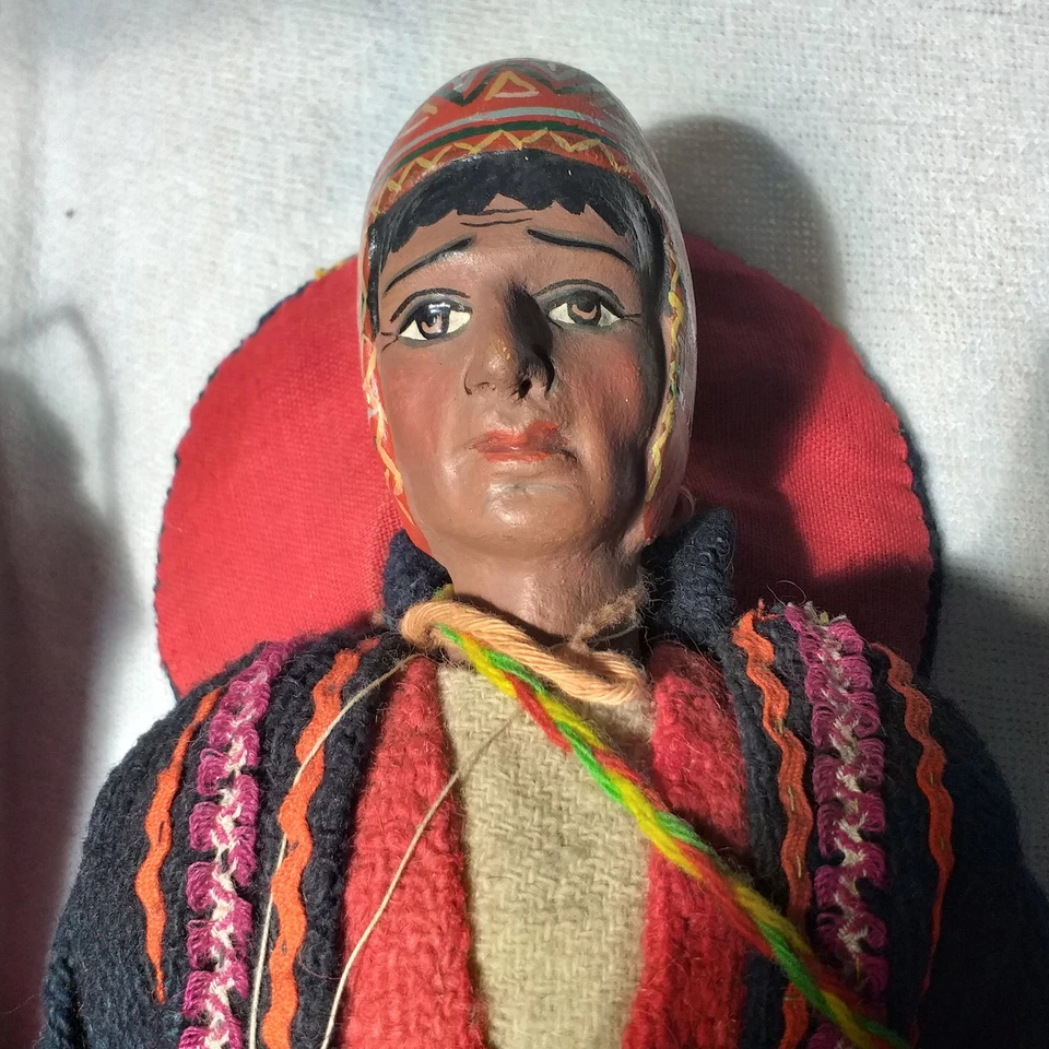 COPPIA BAMBOLE PERUVIANE RARISSIME anni '50 - Immagine 3 di 4