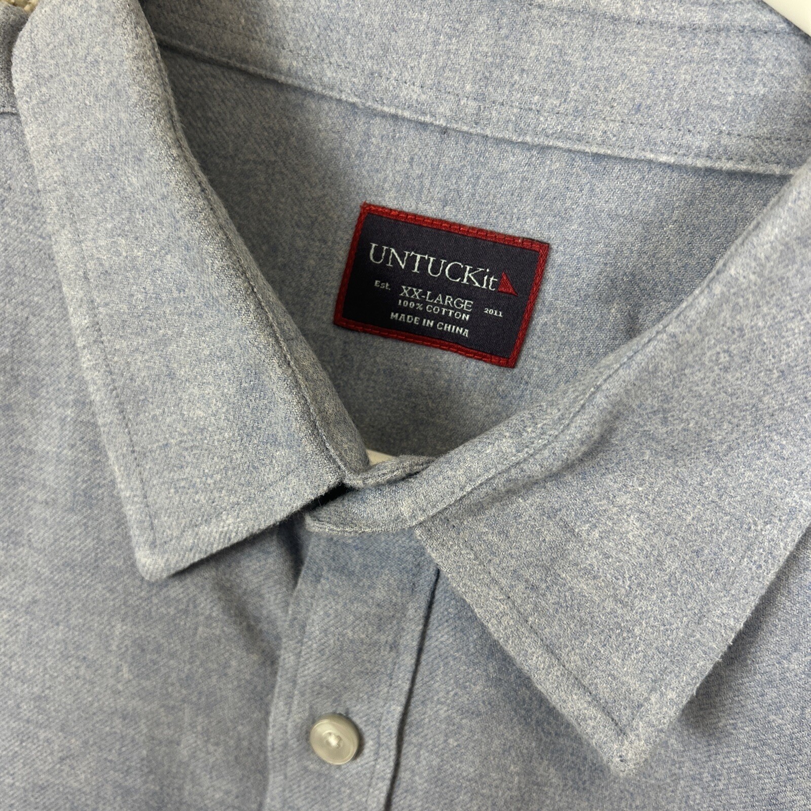 UNTUCKit Solid Blue Shirt Button Long Sleeve Men'… - image 5