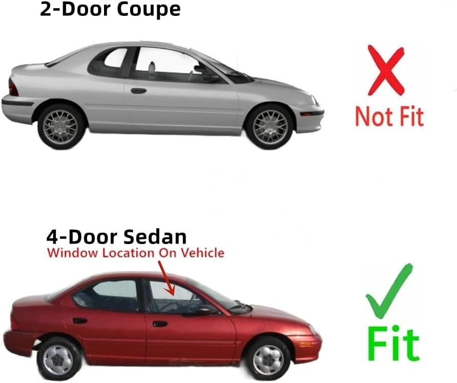 Ajuste 95-99 Dodge Neon/Plymouth Neon Sedán Pasajero Puerta Delantera Derecha Ventana Vidrio Foto 2 de 4