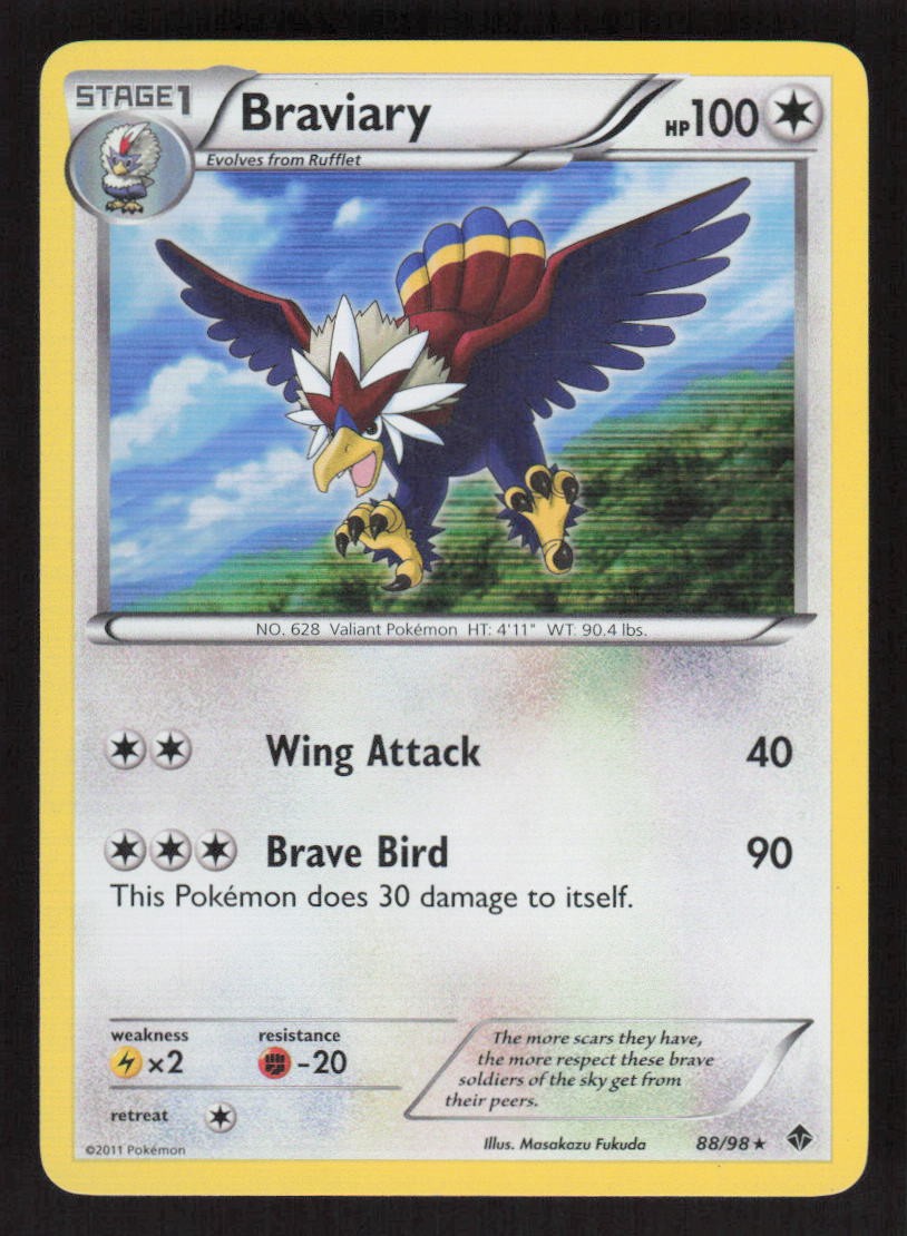 Pokemon TCG Emerging Powers Holo Braviary #88/98