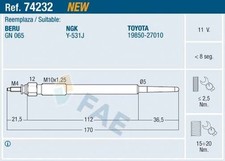 FAE Glühkerze 74232 für TOYOTA