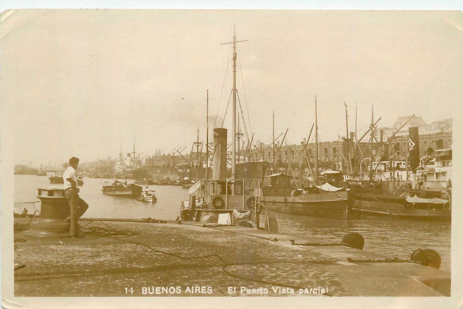 1920s Buenos Aires Argentina Harbor View RPPC Postcard 25-11578