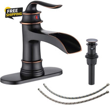 Waterfall Faucet Bathroom Faucet Single Handle One Hole Oil Rubbed Bronze