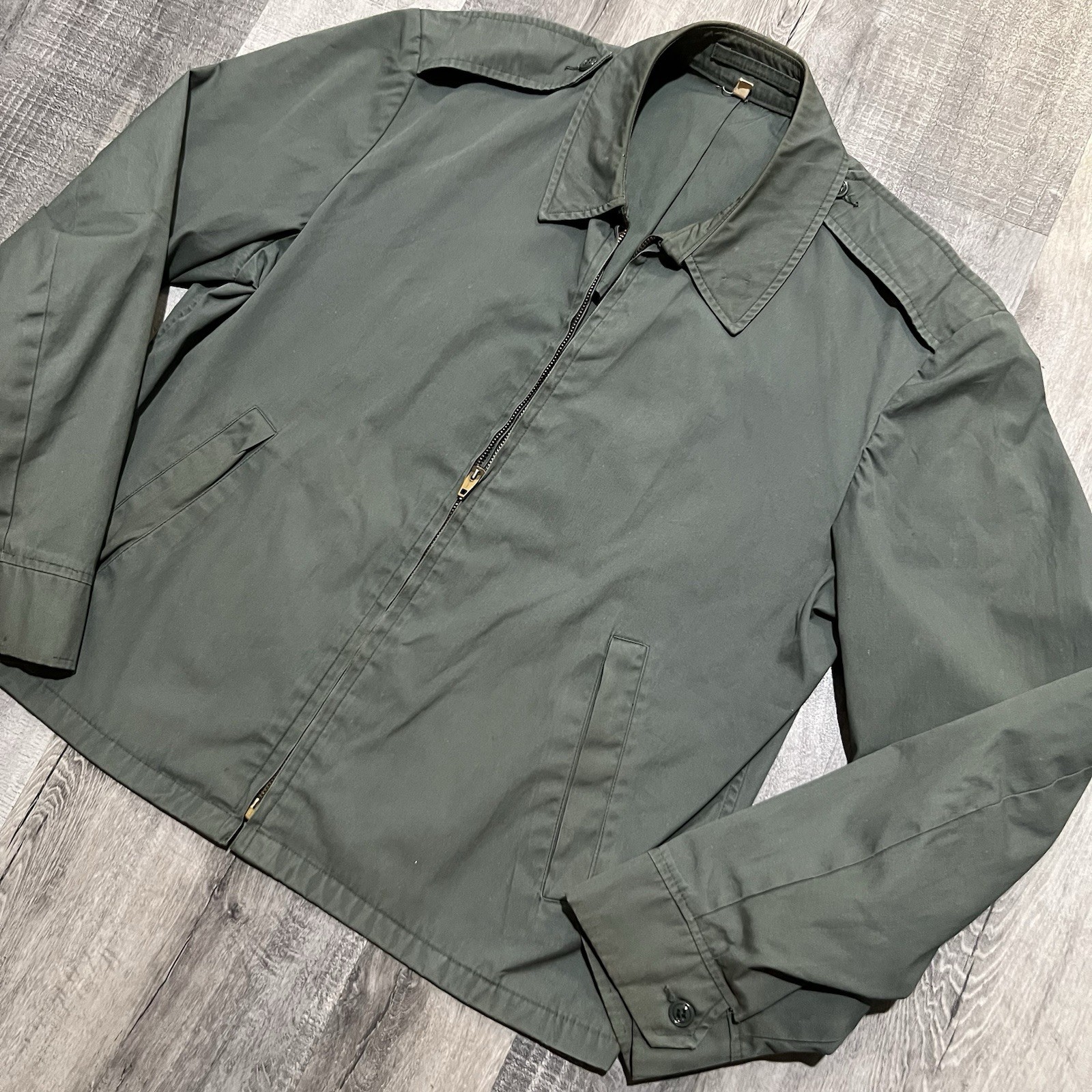 US ARMY AG274 60s Ceiling Zero by Blauer Green Scoville Zip Cotton USMC Jacket