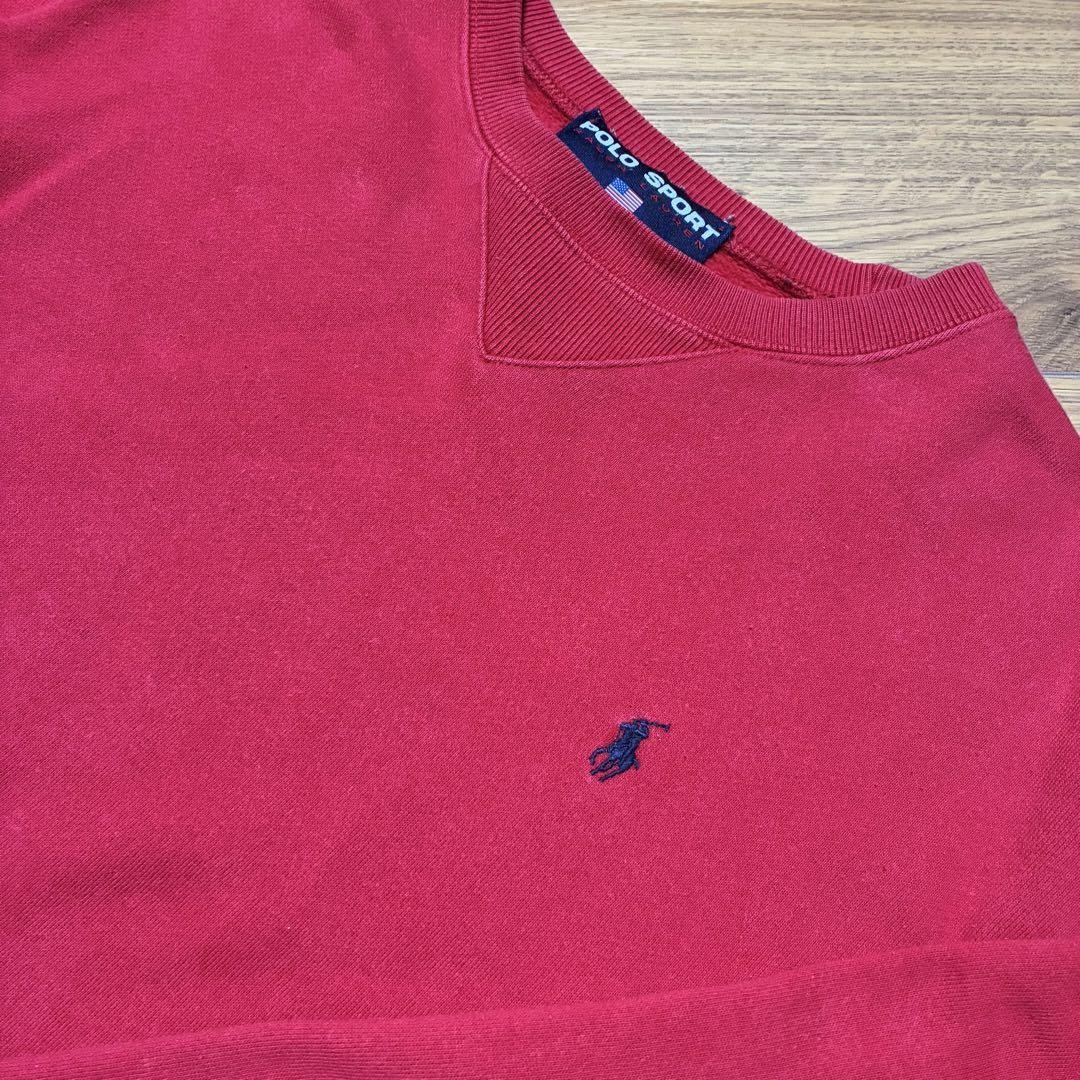 Felpa Ralph Polo Sport anni 90 rossa XL ricamo pony made in USA usata