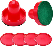 1 Set Mini Air Hockey Pushers and Air Hockey Pucks Great Goal Handles Pushers Go