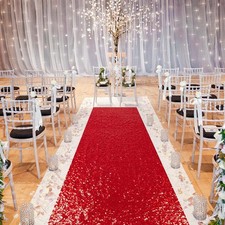 Red Carpet Runner for Party Wedding Aisle 2FTx15FT Sequin Carpet Sparkly Rug ...