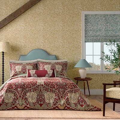 Morris & Co Geißblatt & Tulpe Bettbezug Super King Size Rot Gold