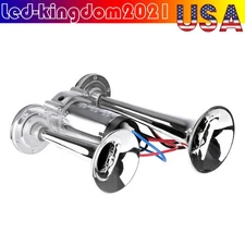 600DB Dual Trumpets Super Loud Car Electric Air Horn Truck Boat Train Speaker US