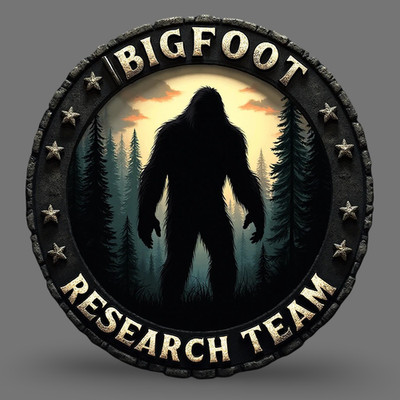 bigfoot sticker vinyl decal research team badge emblem forest silhouette