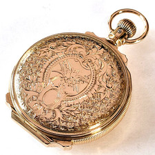 G73 MAGNIFICENT 1889 14k SOLID GOLD ELGIN BOXED HINGED HUNTER SERVICED! RUNS A+!