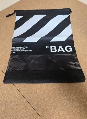 Off-White SNKRBAG Travel Bag Black Drawstring, new in original packaging
