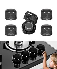 Kids Stove Knob Safety Cover 5-Pack Baby Resistant Kitchen Oven Black