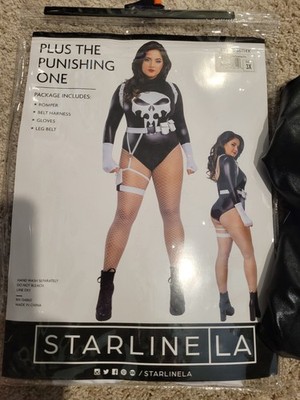 Starline Women's The Punisher Punishing One Halloween Sexy Costume Size 3X skull