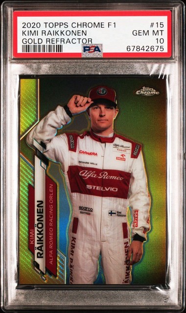 2020 topps chrome formula 1 kimi raikkonen Gold Refractor PSA 10