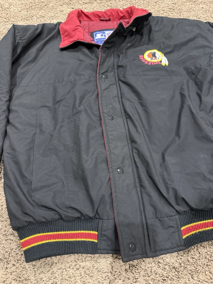 Chaqueta de iniciación Washington Redskins (Commanders) vintage años 90’s M NFL negra Foto 3 de 4