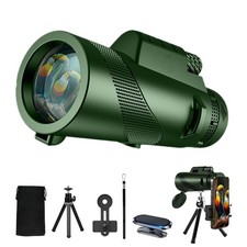 80X100 Monocular Telescope High Power with Smartphone Holder Tripod for Adults