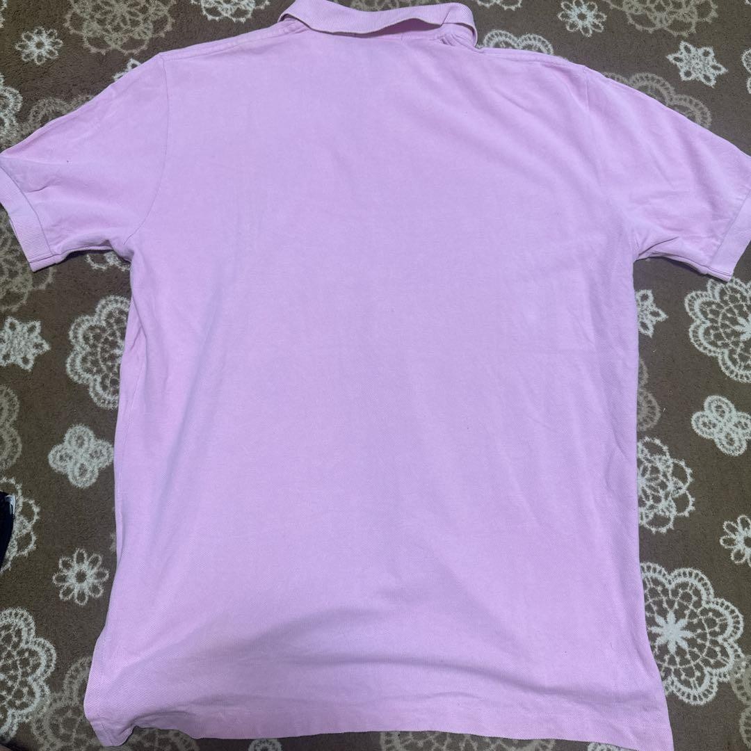 Polo Ralph Lauren camicia rosa L arancione pony polo logo usata