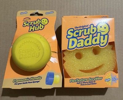 Scrub Daddy Scrubber & ScrubHub Ergonomic Handles Holder Yellow Ergonomic