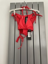 Boohoo Size 12 Triangle Top & Size 8 Bottoms Red Triangle Bikini Set BNWT New
