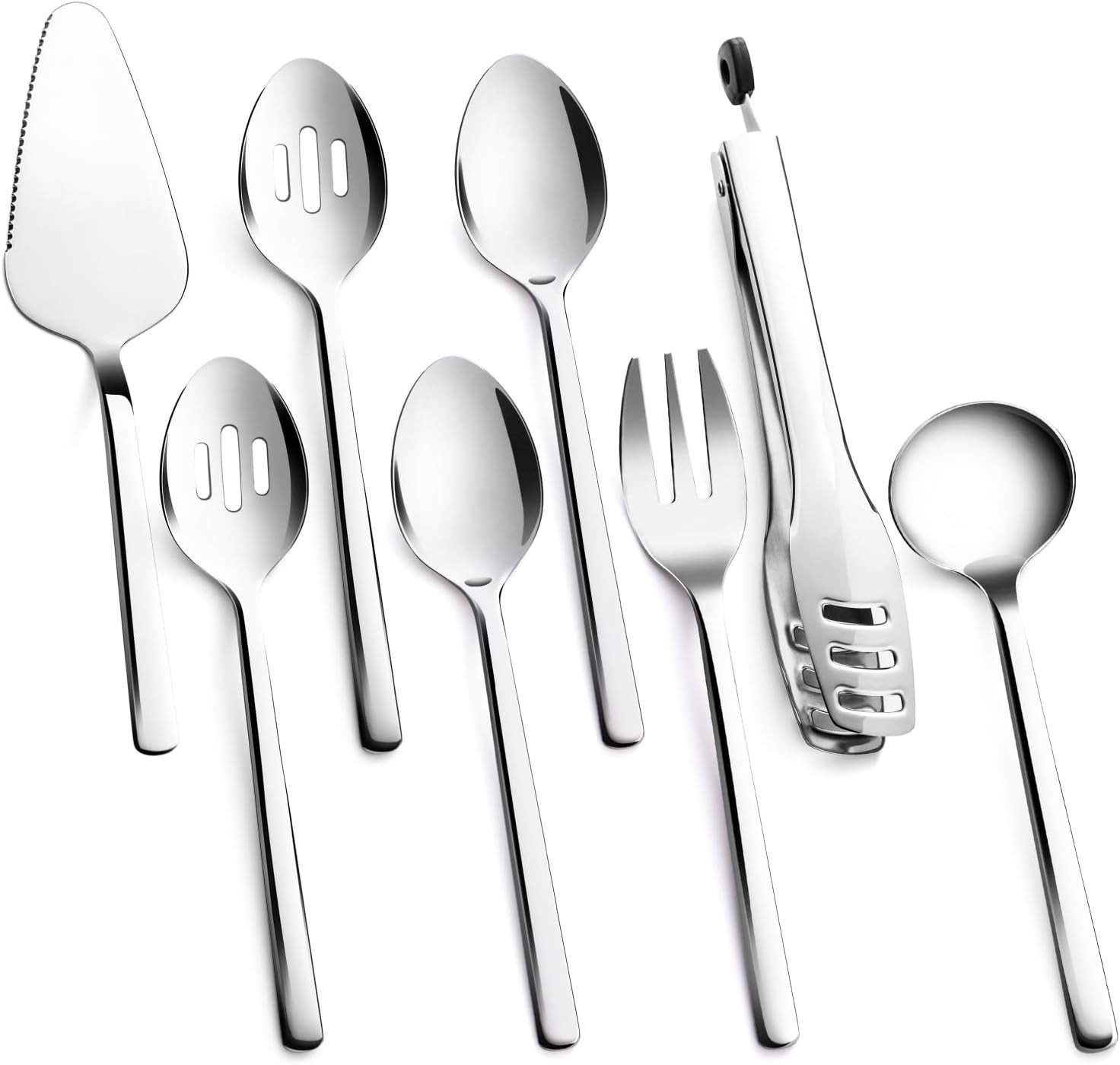KINGSTONE Large Hostess Serving Utensils Set, 18/10 Stainless Steel Heavy Duty 1