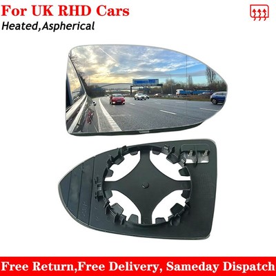 For VW Arteon 2017-2025 Heated Aspherical Wing Mirror Glass Left Passenger Side