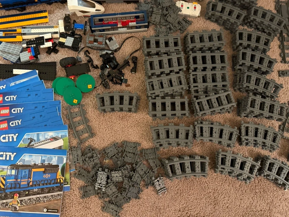 Lego City RC Juego Tren de Carga 60052 7897 Vagones Camión Locomotora LEER INCOMPLETO Foto 3 de 4