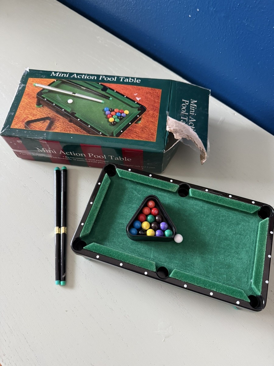 Vintage COMPLETE Desktop Mini Action Pool Table Miniature
