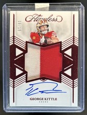 2025 Panini Flawless George Kittle Star Swatch Signatures Patch Ruby Auto #/15