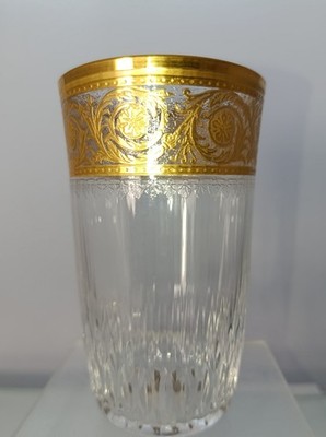 1 St. Saint Louis Thistle Gold  Kristall Wasser  Glas   H 11,2 cm TOP Zustand!
