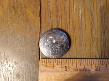 Vintage Alpaca Silver 1 in Round Chicago Screw Concho for Bridle Show Headstall