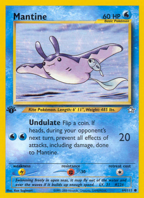 Mantine - 64/111 Neo Genesis Common Unlimited Pokemon - NM