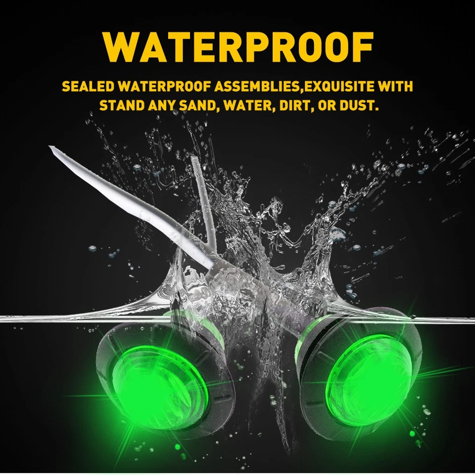 Luzes indicadoras laterais de LED 3/4" liberação caminhão bala para reboque verde redondo 10X L - Imagem 4 de 4