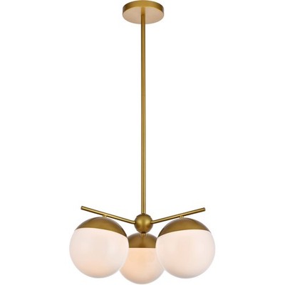 Living District LD6132BR Eclipse 3 Light 21 inch Brass Pendant Ceiling Light