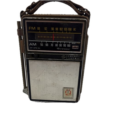 #ad #ad Vintage GE General Electric Portable Radio AM FM 15 Transistor P 975D USED WORKS $44.49