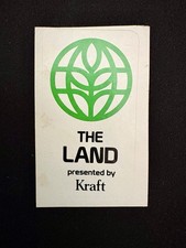 THE LAND Presented By Kraft Vintage EPCOT Opening Sticker Sign Disney Prop