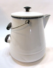 Excellent Vintage 1950's White w Black Enamelware Cowboy Camp Farm Coffee Pot — photo 7