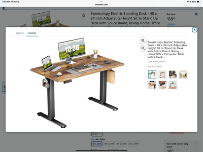 New in BoxElectric Standing Desk 40 x 24 inch Adjustable Sit to Stand Up Desk 