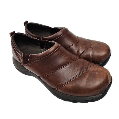 LL Bean Womens 10 Comfort Leather Mocs Slip On Shoes Comfort Casual Rustic  Quilt