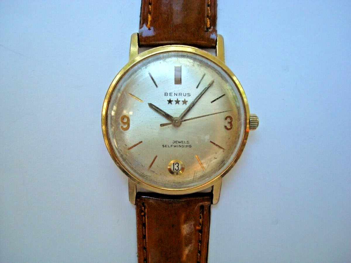 Benrus 3 Stars 39 Jewels Men's Automatic Self-winding Watch Date