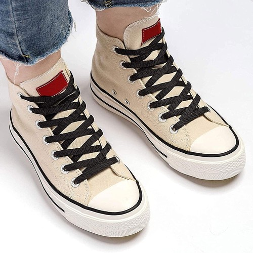 Shoe Laces Pair Flat Coloured Boot Ties Short Long Kids Adult Trainer 8mm Wide - Picture 8 of 16
